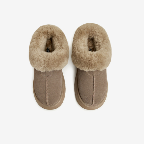 Tata/他她2025冬时尚休闲纯色厚底毛绒女鞋新款WDX17DM5