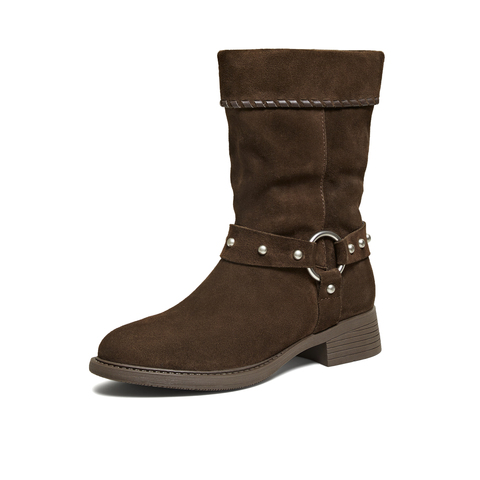 TATA/他她2025冬商场同款百搭通勤时装靴长女靴新款YYL02DS5