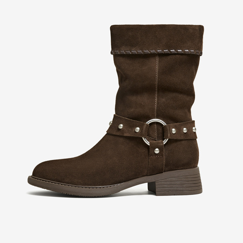 TATA/他她2025冬商场同款百搭通勤时装靴长女靴新款YYL02DS5