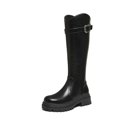 TATA/他她2025冬时尚百搭通勤女骑士靴新款7D283DG5