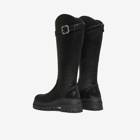 TATA/他她2025冬时尚百搭通勤女骑士靴新款7D283DG5