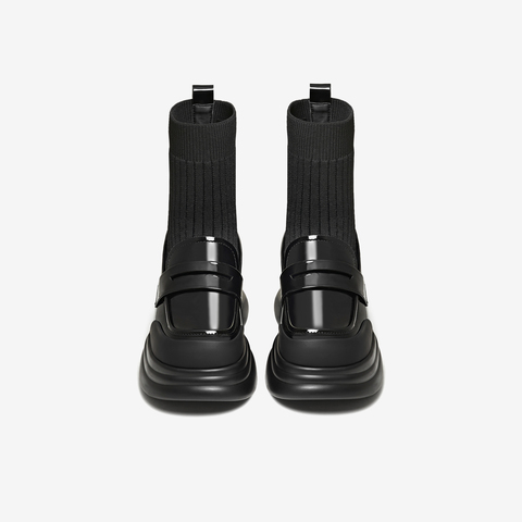 TATA/他她2025秋时尚休闲乐福袜靴女新款CCJ02CZ5