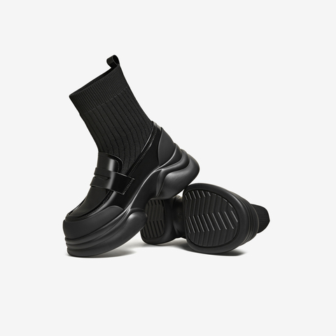 TATA/他她2025秋时尚休闲乐福袜靴女新款CCJ02CZ5