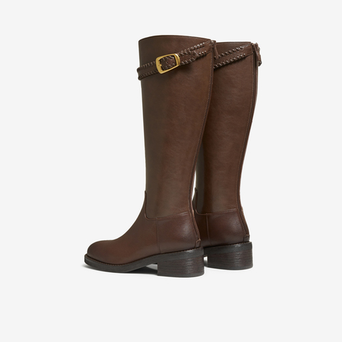 TATA/他她2025冬百搭时尚简约女骑士靴新款7J680DG5