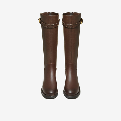 TATA/他她2025冬百搭时尚简约女骑士靴新款7J680DG5