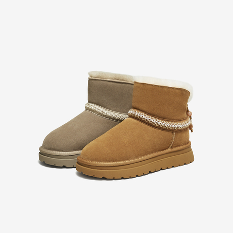 TATA/他她2025冬商场同款时尚百搭女休闲雪地靴新款CJB01DD5