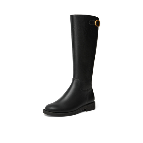 TATA/他她2025冬商场同款百搭时尚简约女骑士靴新款7TGA8DG5