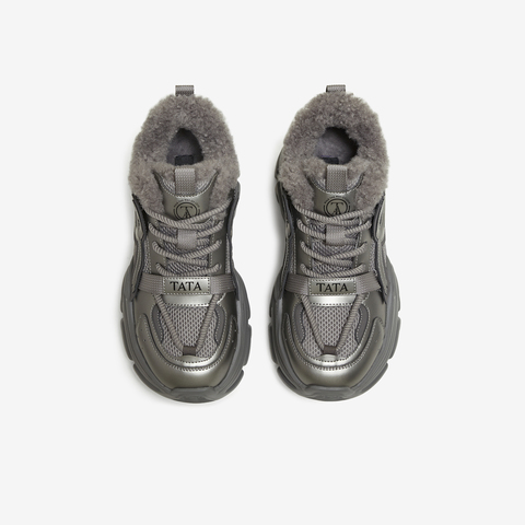 TATA/他她2025冬百搭时尚简约女老爹鞋新款CY210DM5