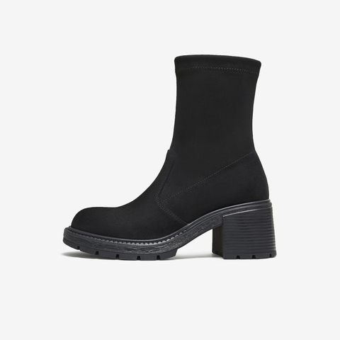 TATA/他她2025冬时尚休闲女靴百搭弹力靴新款XWX01DZ5