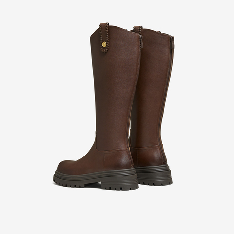 TATA/他她2025冬百搭时尚简约女骑士靴新款7D284DG5