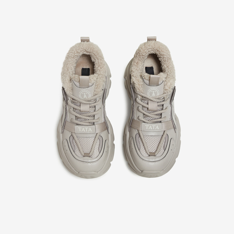 TATA/他她2025冬百搭时尚简约女老爹鞋新款CY210DM5