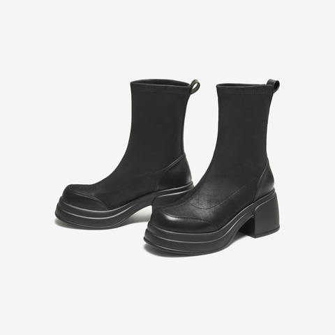 TATA/他她2025冬时尚百搭休闲短靴新款WEC04DZ5