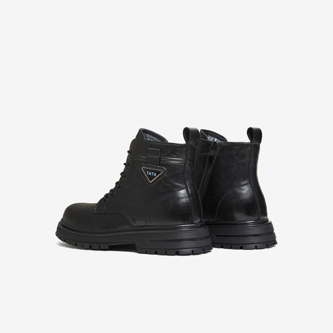 TATA/他她2025冬商场同款时尚简约百搭男工装靴新款VPP01DD5