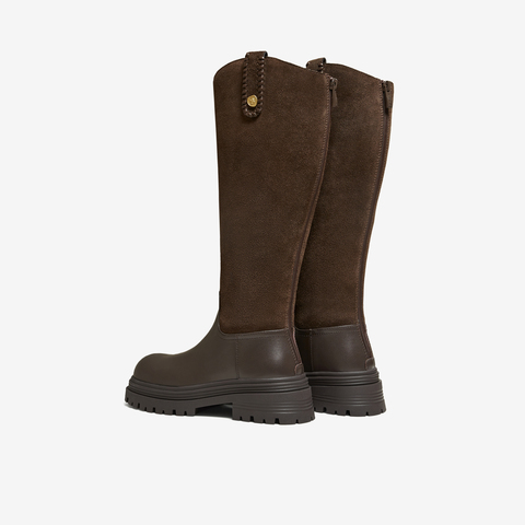 TATA/他她2025冬百搭时尚简约女骑士靴新款7D284DG5