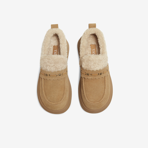 TATA/他她2025冬百搭时尚简约女毛毛单鞋新款YPF04DM5