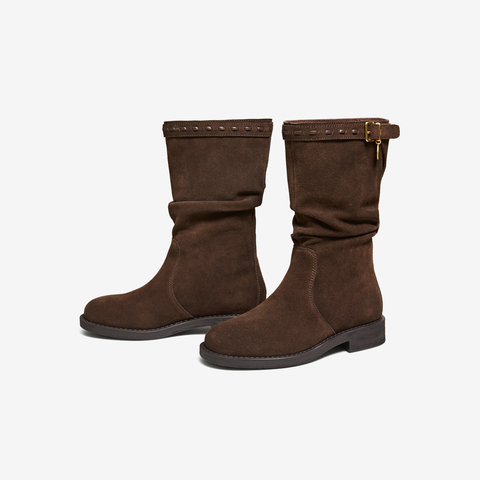 TATA/他她2025冬商场同款复古女时尚休闲靴新款7TG65DZ5