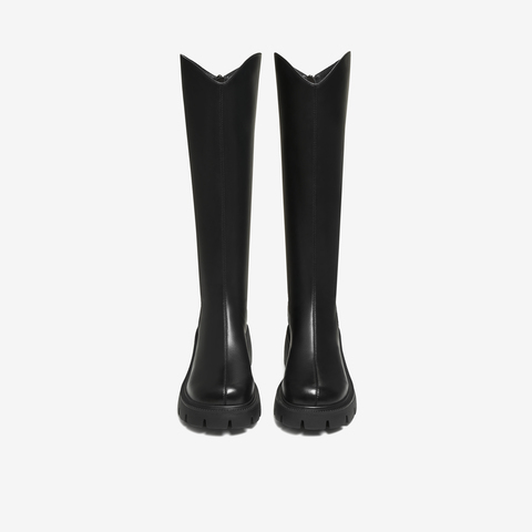 TATA/他她2025冬商场同款百搭时尚简约女骑士靴新款CAF01DG5