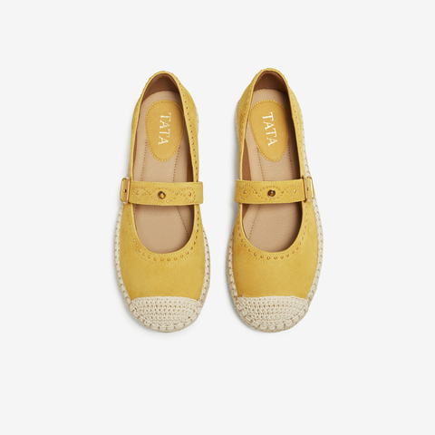 TATA/他她2025秋时尚简约休闲圆头女渔夫鞋新款7E305CQ5