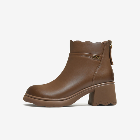 TATA/他她2025冬百搭通勤时装靴女休闲短靴新款CF201DD5