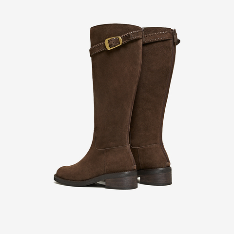 TATA/他她2025冬百搭时尚简约女骑士靴新款7J680DG5