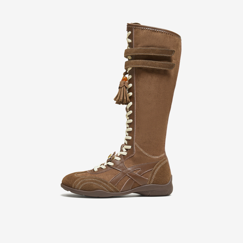 TATA/他她2025冬厚底阿甘鞋女百搭休闲新款高靴GWG01DG5