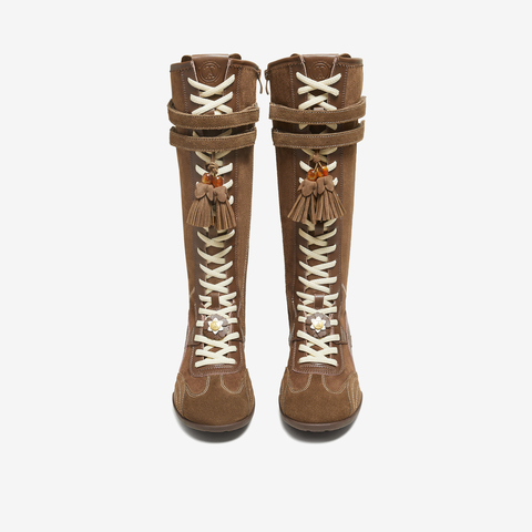 TATA/他她2025冬厚底阿甘鞋女百搭休闲新款高靴GWG01DG5