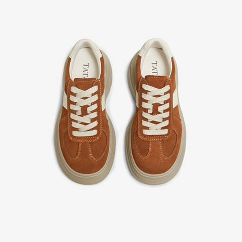 TATA/他她2025秋运动时尚休闲厚底女板鞋新款CKH01CM5