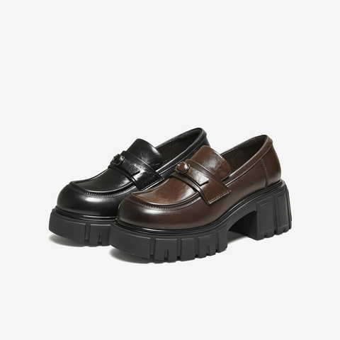 TATA/他她2026春商场同款时尚简约休闲女乐福鞋新款CHY06AA6