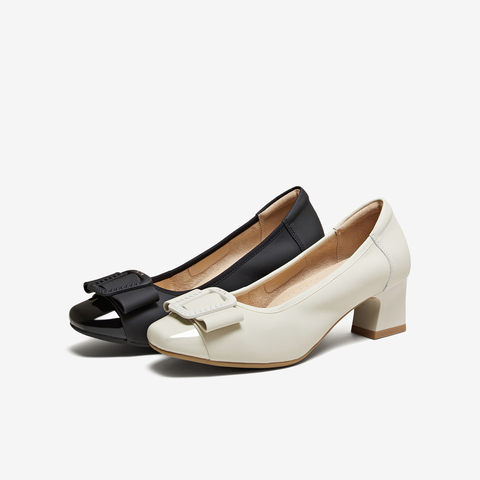 TATA/他她2026春商场同款时尚百搭简约圆头女中高单鞋新款URH04AQ6