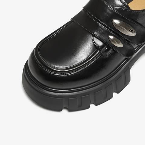 TATA/他她2026春商场同款时尚简约休闲圆头女乐福鞋新款CHY08AM6