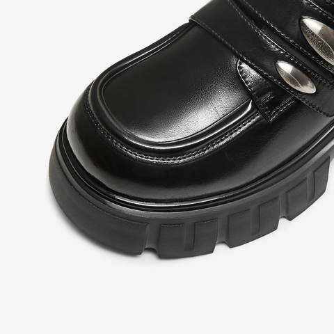 TATA/他她2026春商场同款时尚简约休闲圆头女乐福鞋新款CHY08AM6