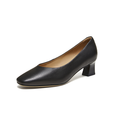 TATA/他她2026春商场同款时尚百搭简约圆头女中高单鞋新款UZJ01AQ6