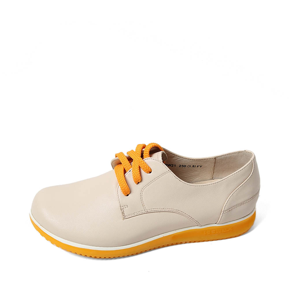 teenmix/天美意2014春季米白色油蜡牛皮女皮鞋6rw21am4