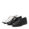 Teenmix/天美意春专柜同款黑色光面小牛皮方跟系带鞋女单鞋6T521AM7