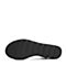 Teenmix/天美意夏商场同款黑色简约一字带厚底坡跟女凉鞋AR311BL8