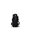 Teenmix/天美意夏专柜同款黑色羊绒皮革一字带粗跟女凉鞋AR401BL8