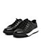 Teenmix/天美意春专柜同款黑/白色软面牛皮革平跟系带鞋男休闲鞋BWQ02AM8