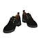 Teenmix/天美意秋黑色羊绒皮革舒适方跟系带鞋女单鞋17005CM8