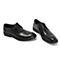 Teenmix/天美意秋专柜同款黑色牛皮革英伦风方跟德比鞋男单鞋2JO01CM8