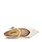 Teenmix/天美意秋专柜同款米白/黄色山羊皮革珠饰通勤风粗跟女单鞋CFL03CQ8