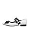 Teenmix/天美意秋专柜同款白色羊皮革蝴蝶结方跟玛丽珍鞋女单鞋AS211CQ8