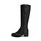 Teenmix/天美意冬商场同款黑色牛皮革舒适方跟过膝靴女长靴CG180DG8