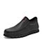 Teenmix/天美意冬商场同款黑色牛皮革舒适平跟男休闲靴2KG01DD8