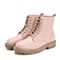 Teenmix/天美意冬商场同款粉色牛皮革方跟马丁靴女短靴AS521DD8