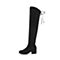 Teenmix/天美意冬商场同款黑色纺织品/羊绒皮革女靴过膝靴AS591DG8