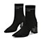 Teenmix/天美意冬商场同款黑色纺织品通勤风粗高跟女中靴CIN60DZ8
