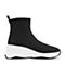 Teenmix/天美意冬商场同款黑色纺织品女休闲靴AT521DD8