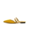 Teenmix/天美意夏新款商场同款黄色胶片饰扣羊绒皮革女皮凉鞋CII30BH9