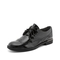 Teenmix/天美意春新款商场同款黑色漆皮布洛克牛皮革女皮鞋CBQ25AM9