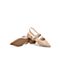 Teenmix/天美意春新款商场同款杏色尖头豹纹扣带方跟女皮凉鞋AT801AH9